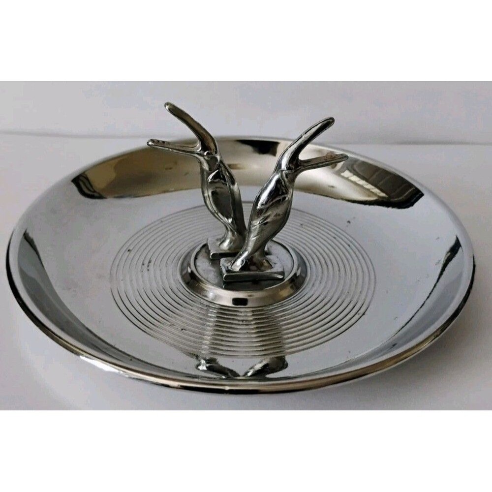 Vintage Hamilton Chrome Toucan Pelican Pincherette Ashtray Coin Valet Dish MCM